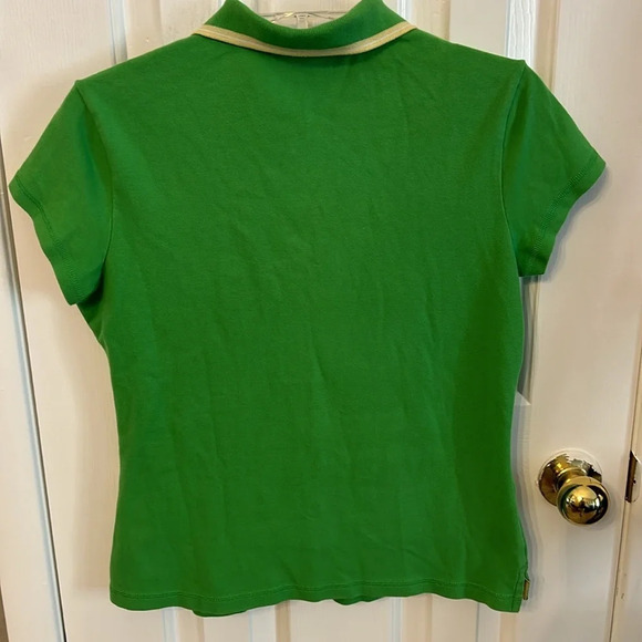 Express Women’s (L) Green Y2K Half Zip Collar Tennis Sporty Stretch Top - Picture 4 of 6